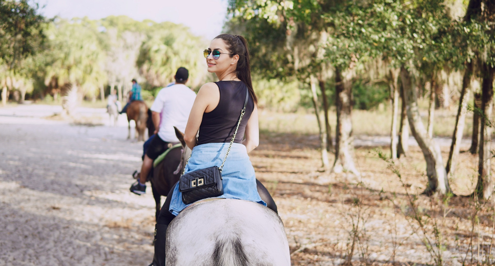 On horseback
