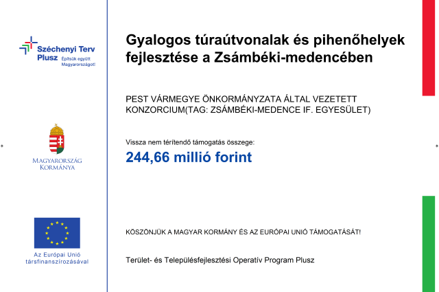 Gyalogos túraútvonalak és pihenőhelyek fejlesztése a Zsámbéki-medencében
