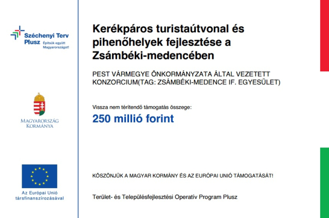 Kerékpáros turistaútvonal és pihenőhelyek fejlesztése a Zsámbéki-medencében